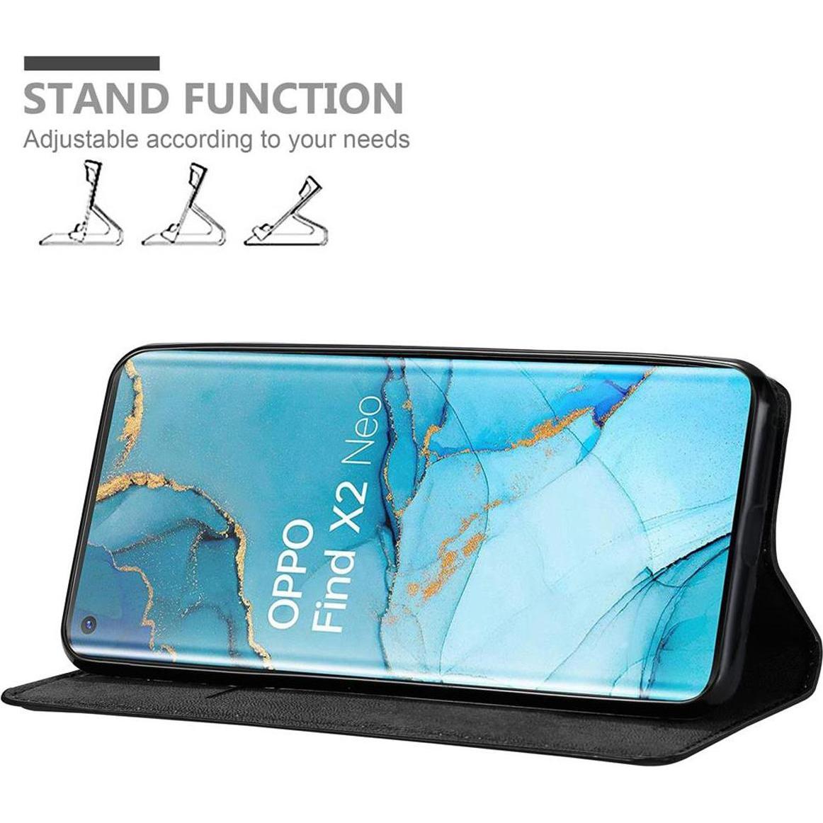 Thumbnail - Cadorabo Book Invisible Magnet Cover (Oppo Find X2 Pro), Smartphone Hülle, Schwarz