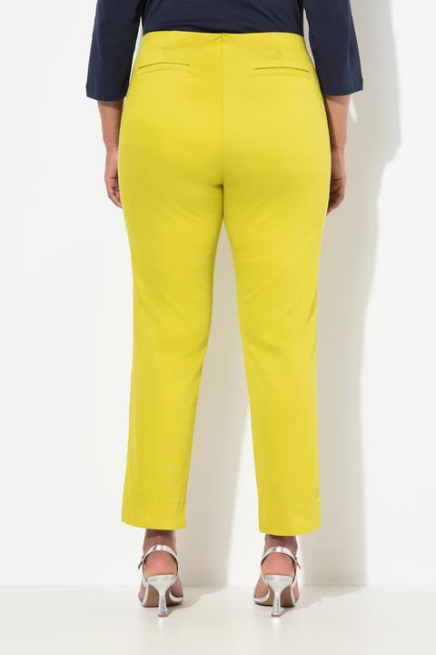 Image du produit Ulla Popken Pantalon avec passepoil et taille élastique. Coupe ajustée avec fente sur le bas de jambe. (46)