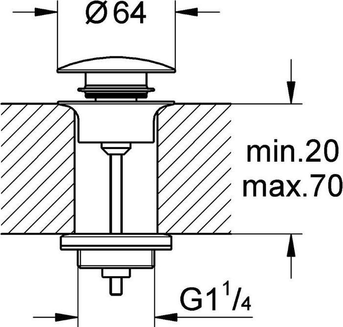 Actual product image Grohe Drain fitting with click lock co sun
