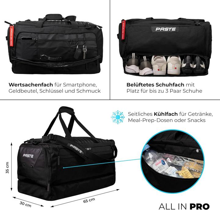 Immagine prodotto Paste Sporttasche mit Rucksackfunktion und Nassfach (68 l)