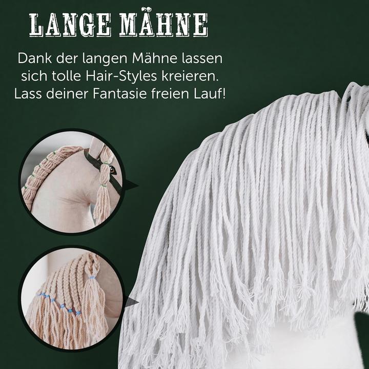 Immagine prodotto Pink Papaya Hobby Horse mit Halfter & Trense für Kinder