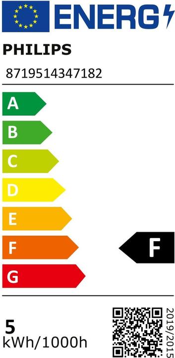 Energie-Label Philips Professional LED Candle (E14, 4.30 W, 470 lm, 1 x, F)