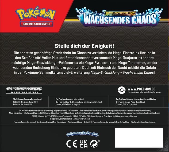 Produktbild Pokémon ME04 Wachsendes Chaos Booster Display DE (Deutsch, Booster Display)