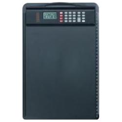 Jüscha, Unterlage, Klemmbrett, schwarz (B)228 x (T)18 x (H)347 mm aus Kunststoff, mit abnehmbarem Dual-Power-Ta