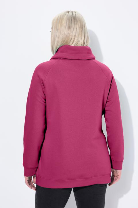 Actual product image Ulla Popken Drawstring Collar Long Sleeve Sweatshirt (54, 56)