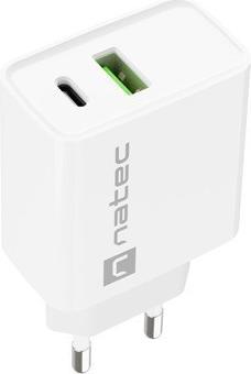 Produktbild Genesis Natec ładowarka Sieciowa Ribera USB-A + USB-C 20w Power Delivery Biała Nuc-2061 (20 W)