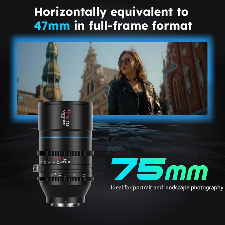 Produktbild Sirui Venus 75mm T2.9 1.6x Full-Frame Anamorphic lens(L mount) (L-Mount, Vollformat)