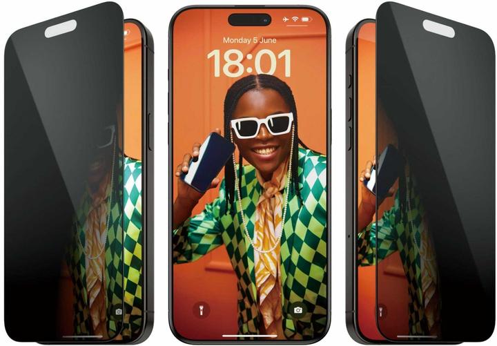 PanzerGlass Privacy Screen Protector Ultra-Wide Fit (1 Stk., Apple iPhone 15 Pro Max)