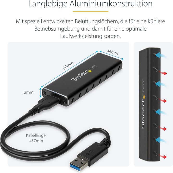 Image du produit StarTech BOÎTIER USB 3.0 À M.2 SSD (M.2 2230, M.2 2260, M.2 2242, M.2)