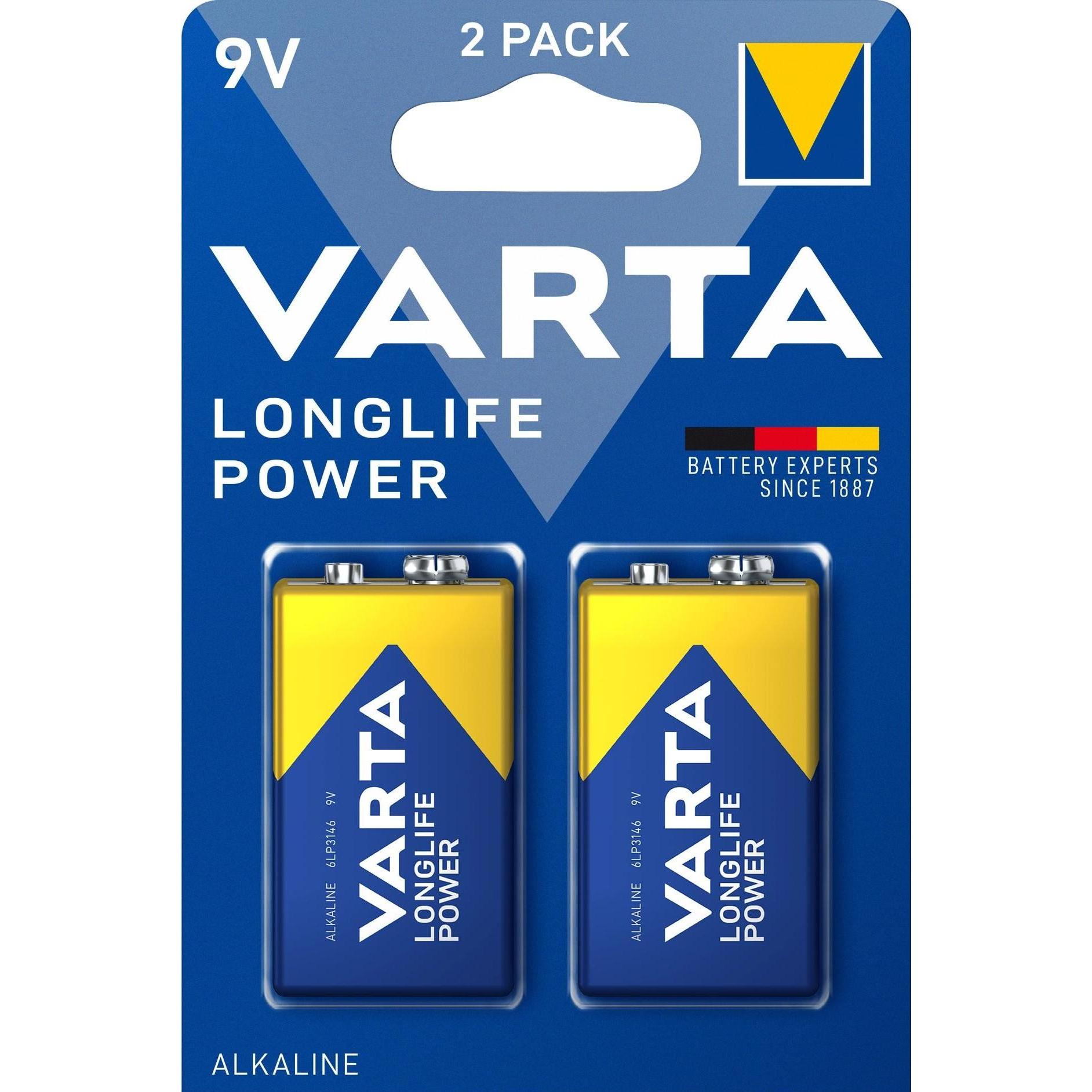 Varta Potenza LONGLIFICA (2 pz., 9V Block, 580 mAh), Batterie + pile