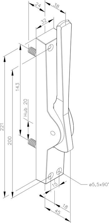 Actual product image Fuhr Espagnolette bolt 960 (Door set)