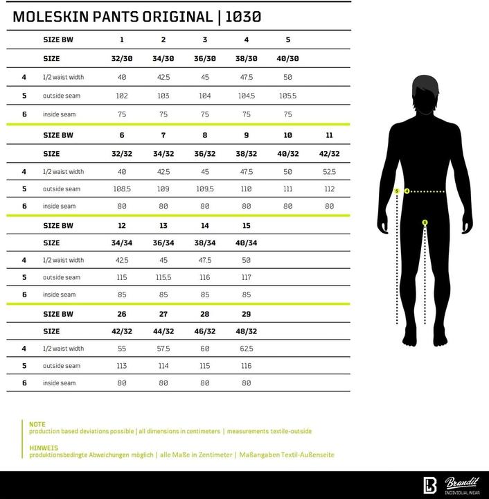 Produktbild Brandit Moleskin Hose Original - 177007 (W34/L34)