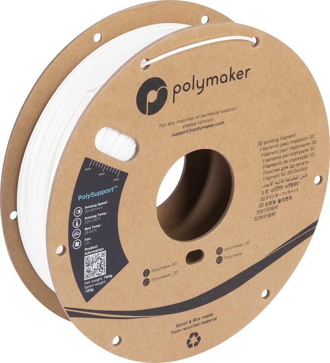 Actual product image Polymaker PD04001 Polysupport Breakaway Filament Support Material 1.75 mm 750 g (1.75 mm, 750 g)