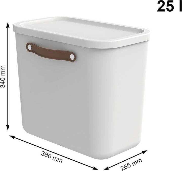 Image du produit Rotho Boîte de rangement Maloja 25 l, Mistletoe blanc (25 l)