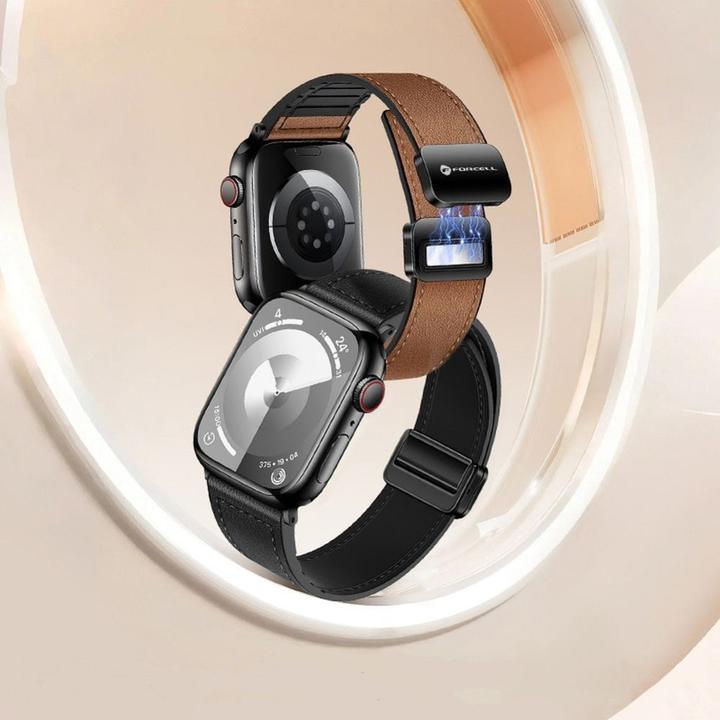Produktbild Forcell Strap F-DESIGN FA21 eco leather strap for APPLE Watch 42 / 44 / 45 / 49 mm brown (Silikon, Synthetisches Leder)