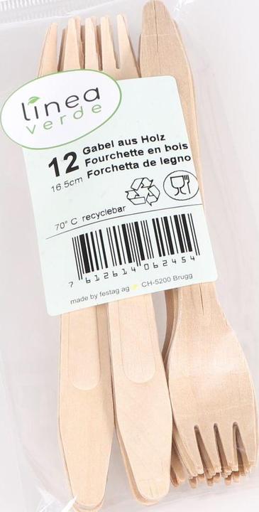 Actual product image Elco Wooden fork 55530012 brown, 12pcs. (12x)
