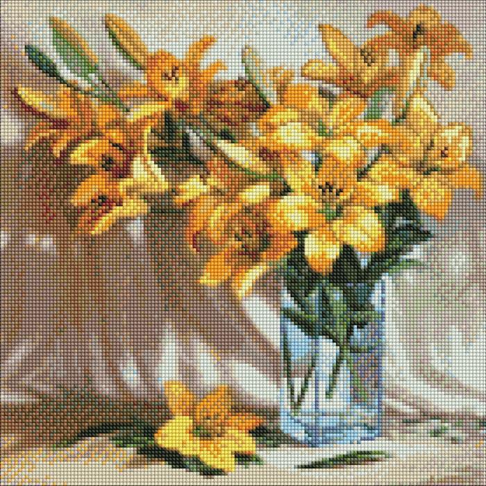 Ideyka Diamond Painting - Berührung der Sonne mit Rahmen 40 x 40 cm