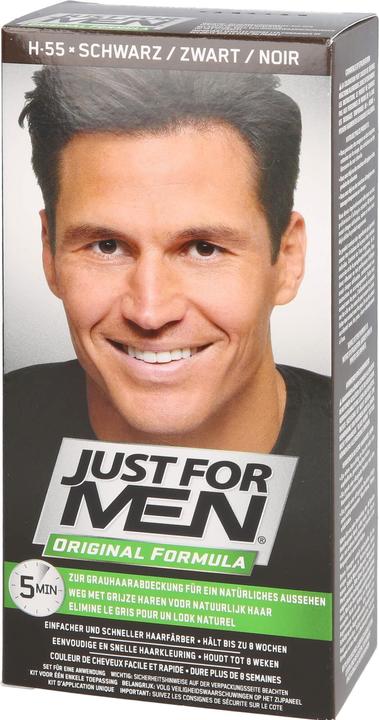 Just For Men Shampooing de soin teinté noir, 60 ml de shampooing (60 ml)