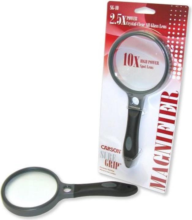 Actual product image Carson Hand Magnifier with Rubber Handle 2x90mm