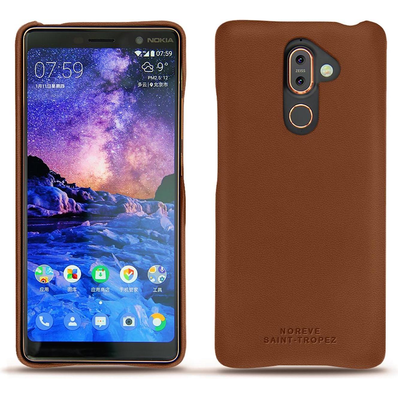 Thumbnail - Noreve Lederschutzhülle (Nokia 7 Plus), Smartphone Hülle, Braun