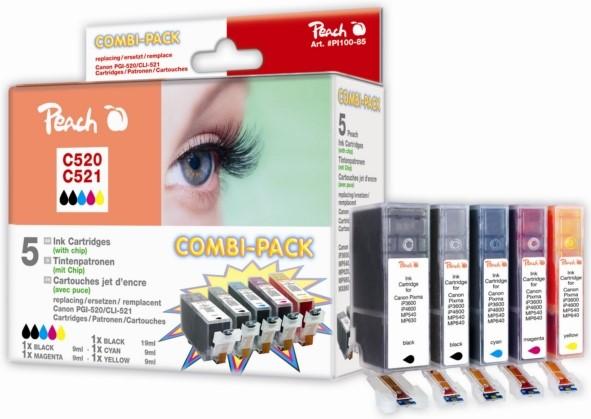 Actual product image Peach Cli-521, Pg-520 (M, C, Y, FC, PBK)