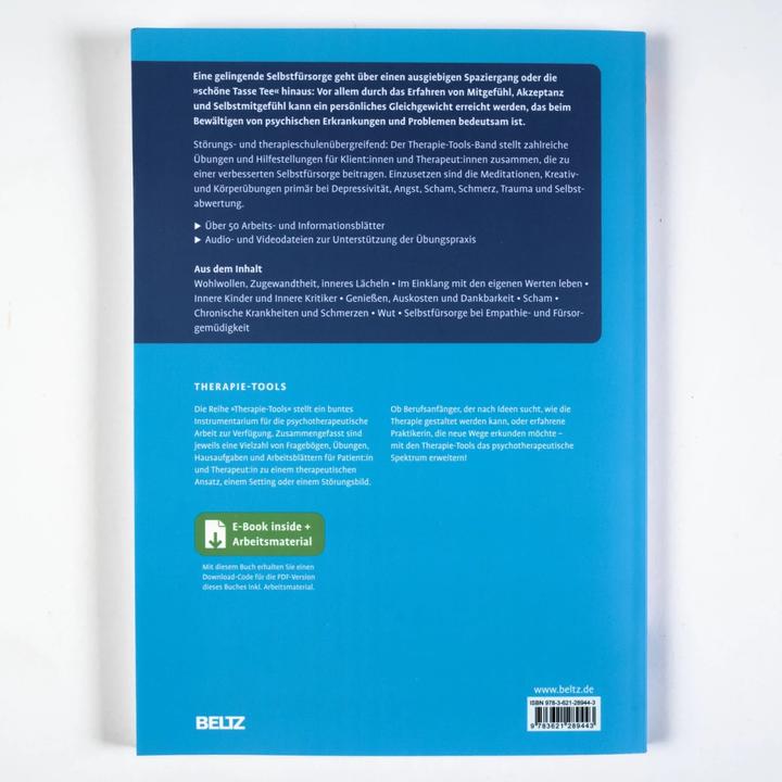Actual product image Therapie-Tools Selbstfürsorge (German, Claritta Martin, Cornelia Gloger, Helga Luger-Schreiner, Margarete Malzer-Gertz, 2023)