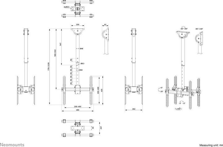 Actual product image Neomounts Ceiling mount (Ceiling, 60")