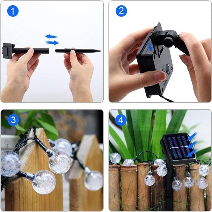 Image du produit Lumina Swiss Guirlande lumineuse solaire à LED cristal (9 m)