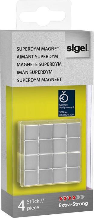 Actual product image Sigel Magnet Neodymium Cube 4ST silver (4 x)