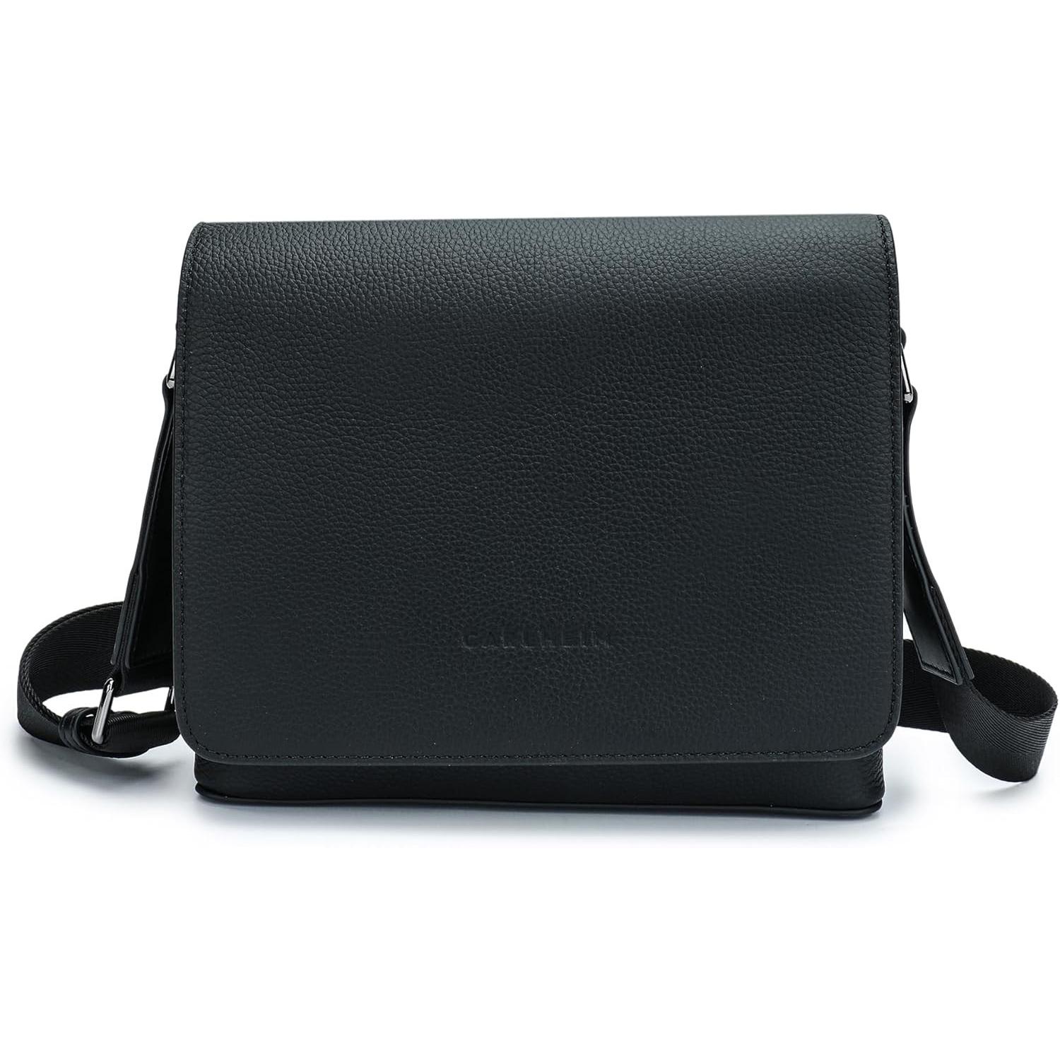 Carlheim, Unisex, Handtas, Unisex Querbodytasche mit skandinavischer Eleganz und praktischen Fächern, Zwart