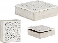 Immagine prodotto Giftdecor scatola quadrata in legno traforato bianco (21,5 x 21,5 x 21,5 cm)