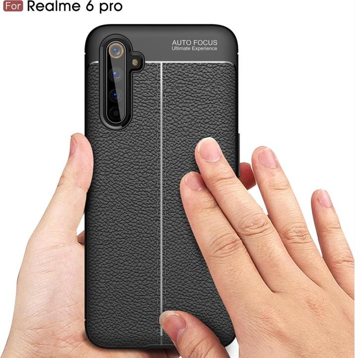 Actual product image Screenguard Realme 6 Pro Sleeve Leather Design TPU Cover (Realme 6 Pro)
