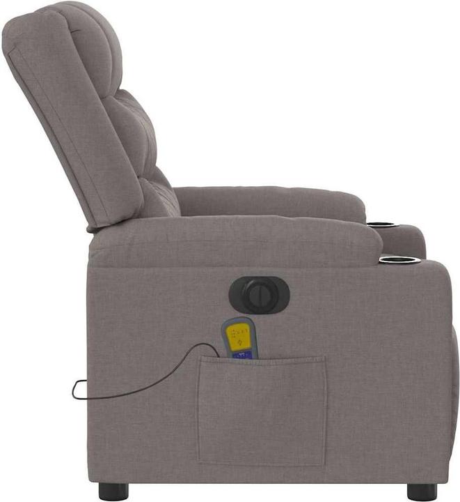 Immagine prodotto vidaXL Poltrona massaggiante elettrica in tessuto color tortora