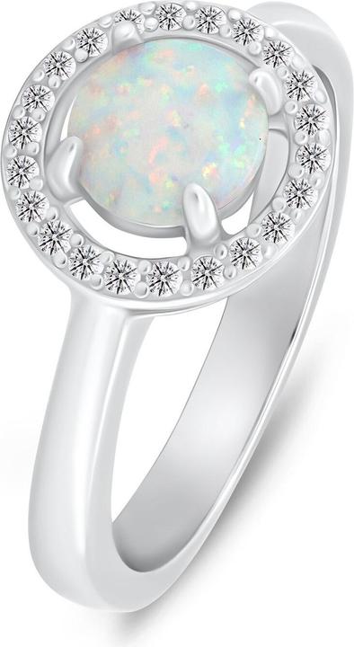 Image du produit Brilio Silver - Delicate silver ring with opal and zircons RI108W - Circuit : 54 mm (54)