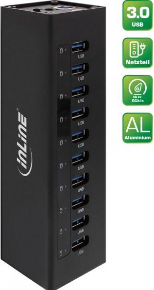 Image du produit InLine Hub USB 3.0 (USB-B, 10 ports)