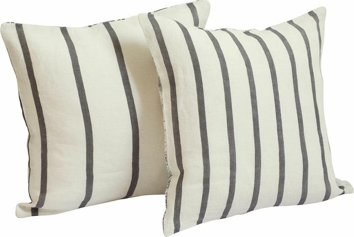 Produktbild Loberon Kissenhülle 2er Set Espritique grau/beige (40 x 40 cm)