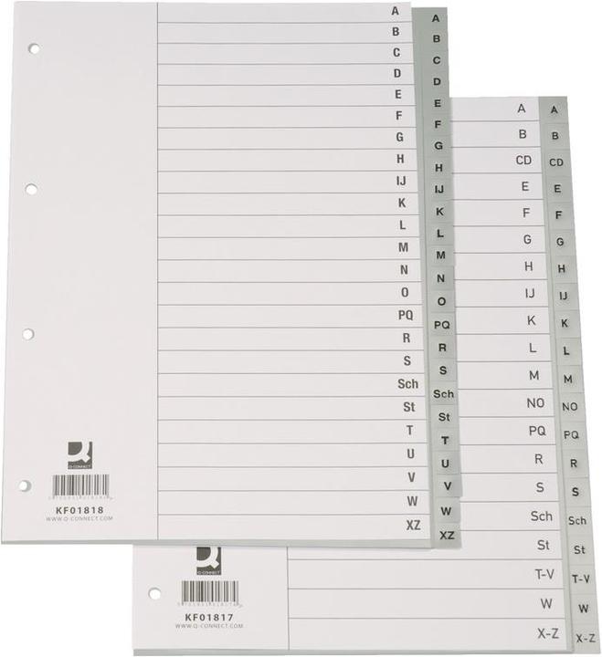 Produktbild Q-Connect Register Vollformat aus PP, mit Indexblatt