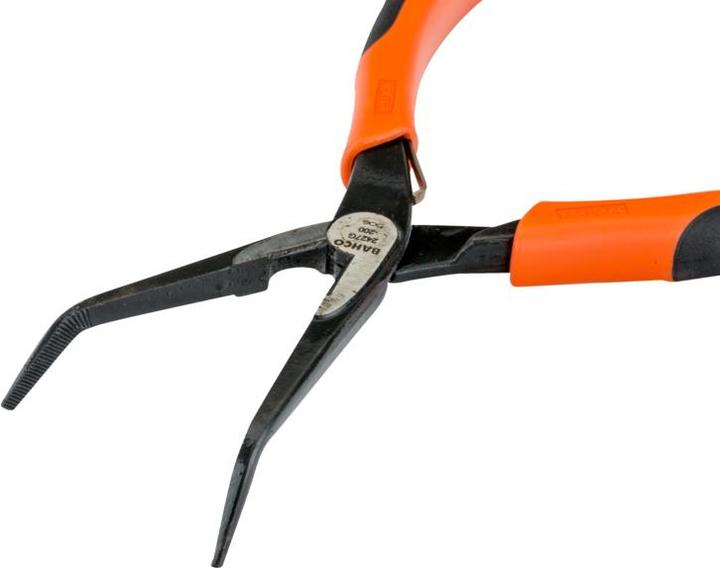 Produktbild Bahco ERGO Flachrundzangen mit Öffnungsfeder, Zwei-Komponenten-Griffen und um 45° abgewinkelter Spitze (200 mm)