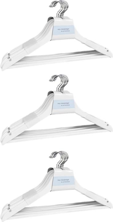 Image du produit Natura Punto Lot de 24 cintres en bois avec encoche pour jupe et barrette pour pantalon (24 x)