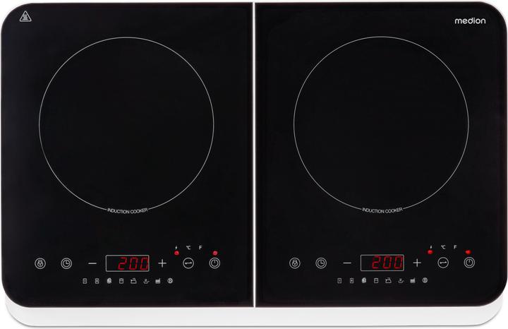 Medion Plaque de cuisson double induction MD 18493 - 3.500 W - 2 zones - 10 niveaux de température -