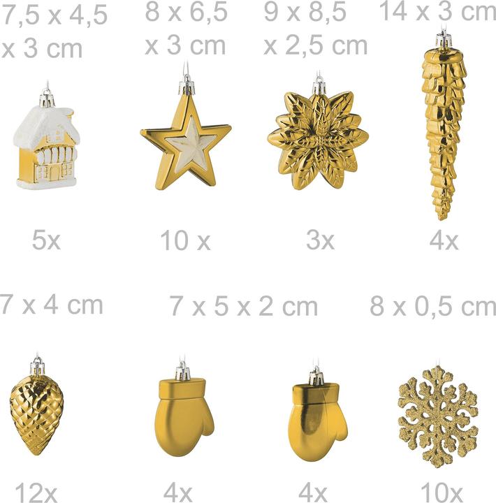 Actual product image Relaxdays Christmas baubles set (100 -part)