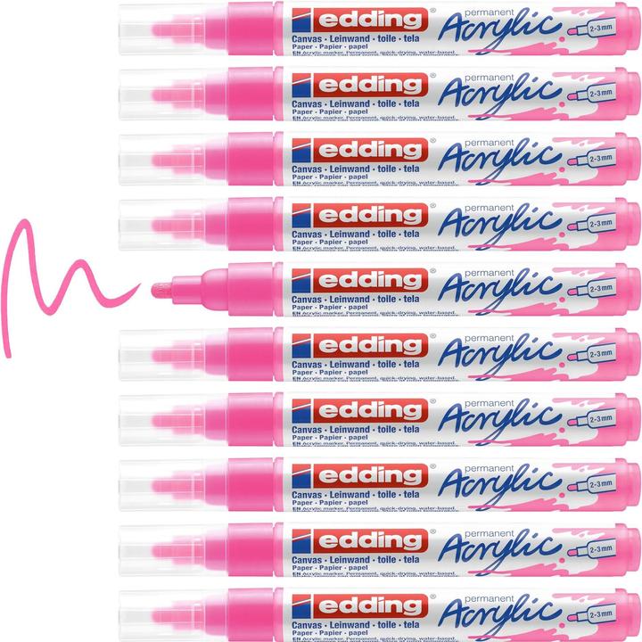 Immagine prodotto Edding Marcatore acrilico 5100 Medio (Rosa neon, 3 mm, 1 x)
