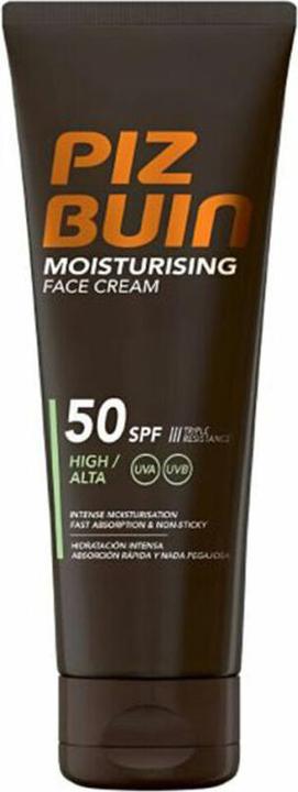 Actual product image Piz Buin Moisturising Face Cream SPF 50 - Intense Moisturisation and Advanced UVA/UVB Protection (Sun cream face, SPF 50, 50 ml)