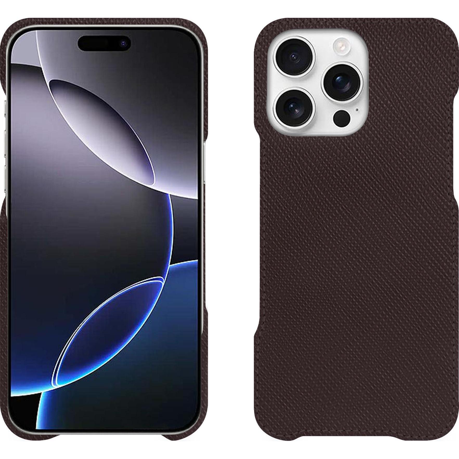 Noreve Lederschutzhülle (Apple iPhone 16 Pro Max), Smartphone Hülle, Braun