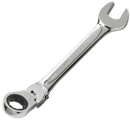 Produktbild Bahco 8-mm-Knarren-Ring-Maulschlüssel mit Gelenkkopf, verchromt, 127 mm (17 mm)