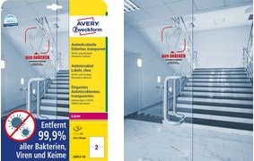 Image du produit Avery AVZ L8013-10 Étiquettes antimicrobiennes 105x148mm transparent