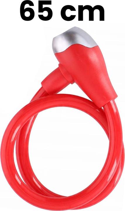 Immagine prodotto Dunlop - Spiral-Fahrradschloss mit Schlüssel 65 cm (Rot) (65 cm)
