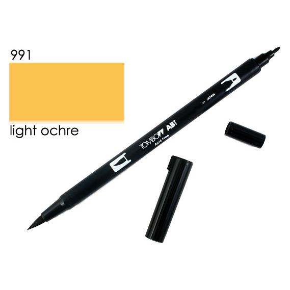 6 X Tombow Dual-Fasermaler Abt Mit Rundspitze/Pinselspitze Light Ochre