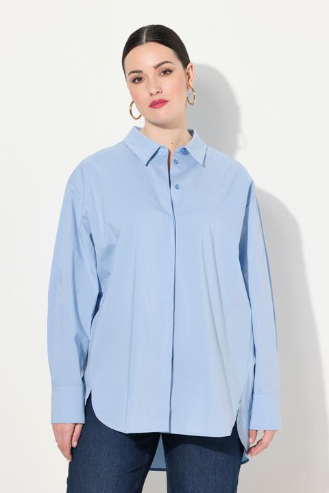 Produktbild Ulla Popken Hemdbluse, Perlmuttknöpfe, oversized, Langarm (50, 52)