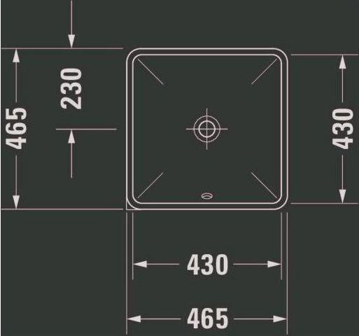 Productafbeelding Duravit STARCK 3 m inbouwwastafel ÜL zonder kraangat bank 430x430mm wit (430 mm, 430 mm)